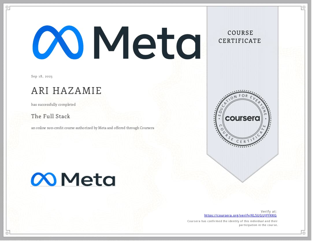 The Full Stack Certificate